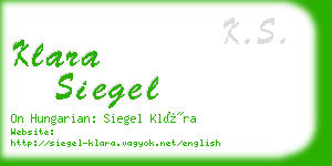 klara siegel business card